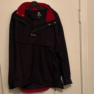Chaps Men's Windbreaker in Black with Red Trim